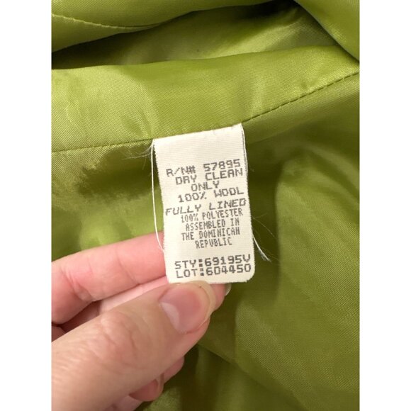 Vintage Wool Jon Lawrence Lime Green Oversized Blazer Coat 20w Tall Plus - Picture 13 of 13